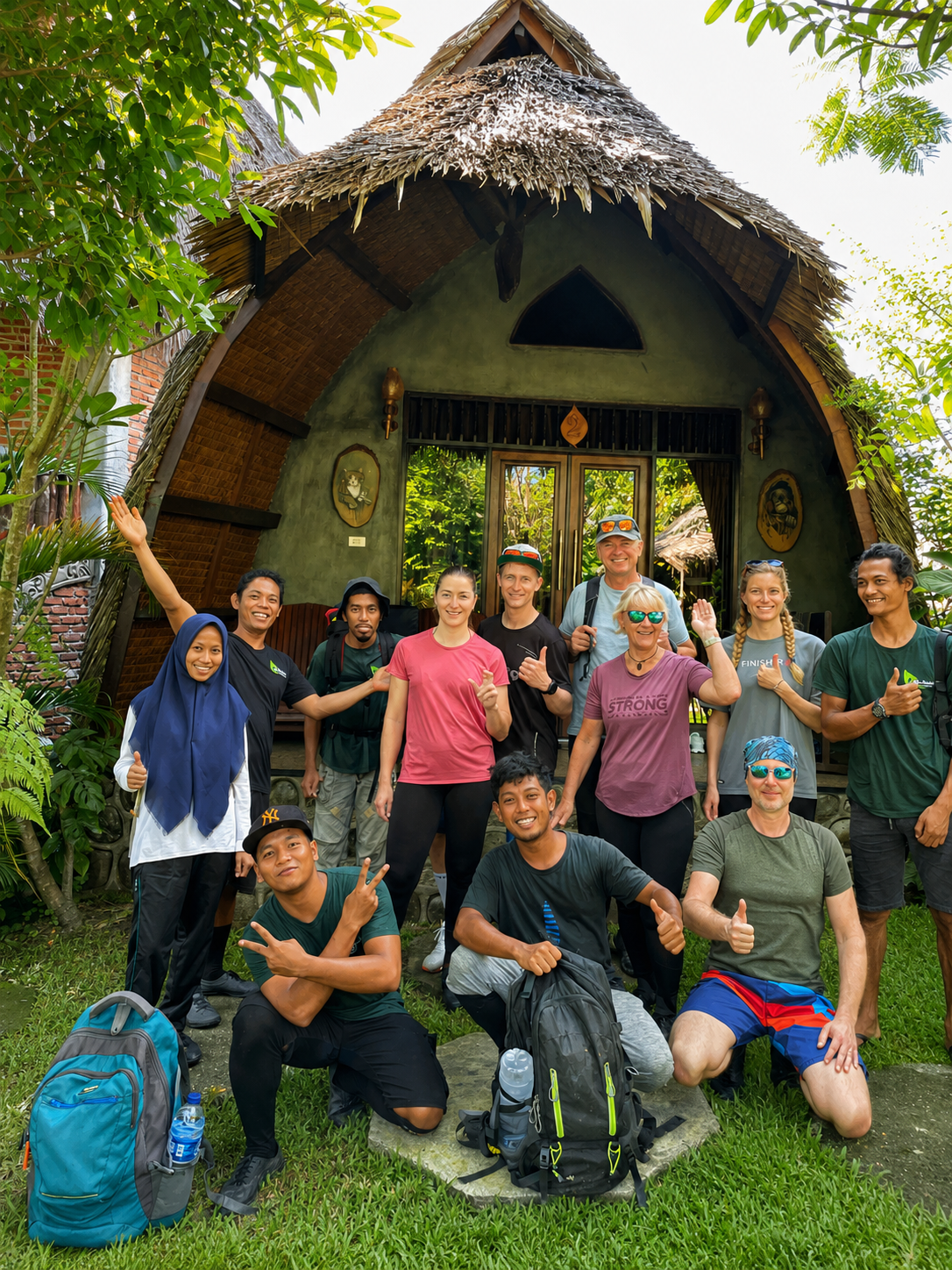 Guests and Bukit Lawang Travel guides after a rainforest experience