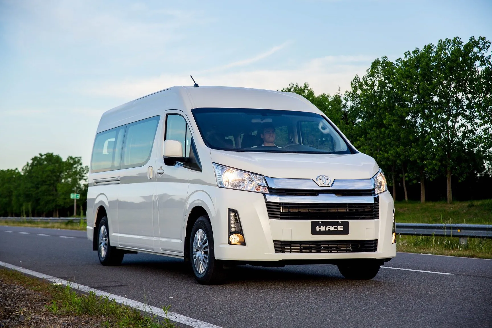 Shared tourist minibus for travel in North Sumatra