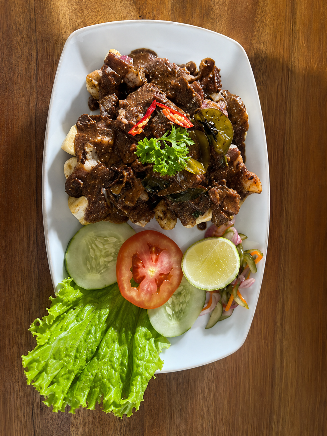 Gado-gado with vegetables and peanut sauce