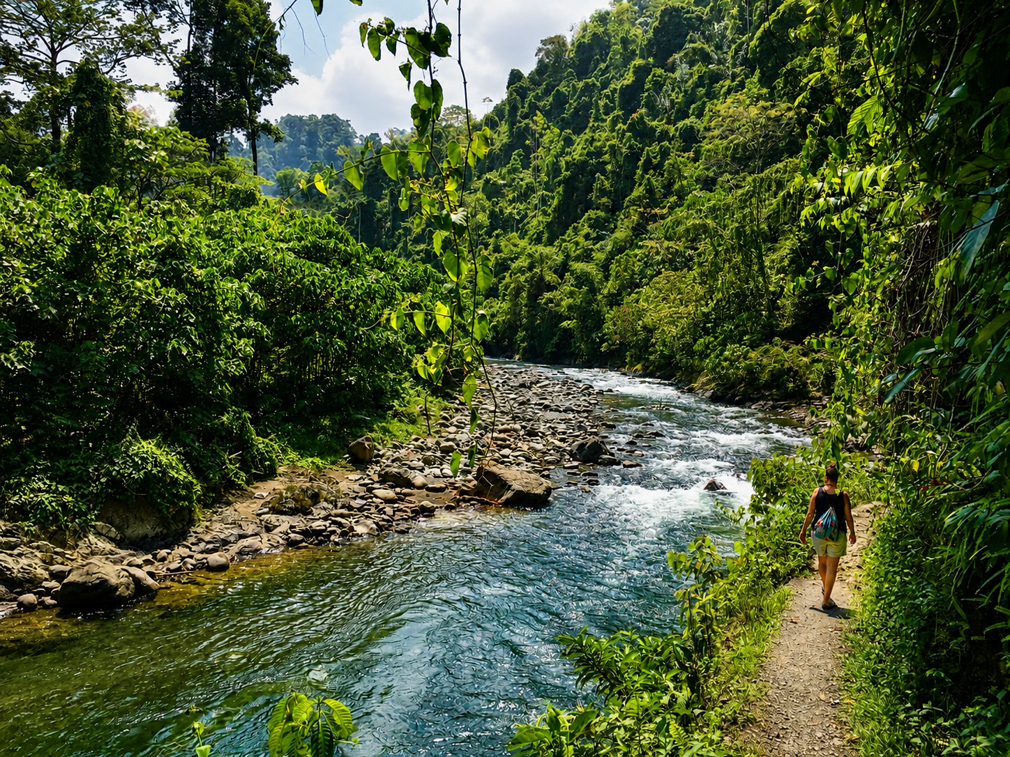 Walking eco tour landscape in Sumatra