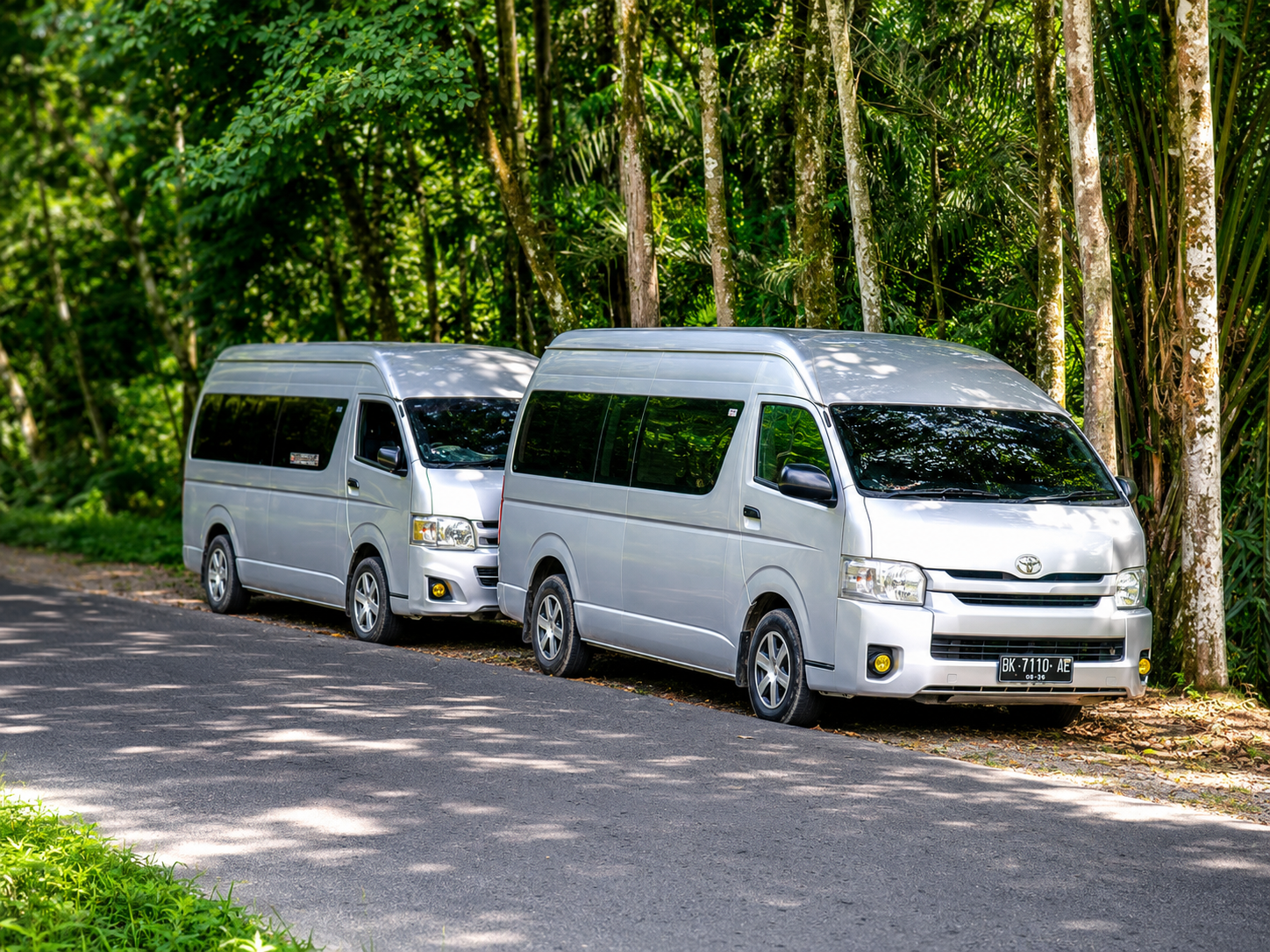 Shared transport vehicle at the gateway to Gunung Leuser