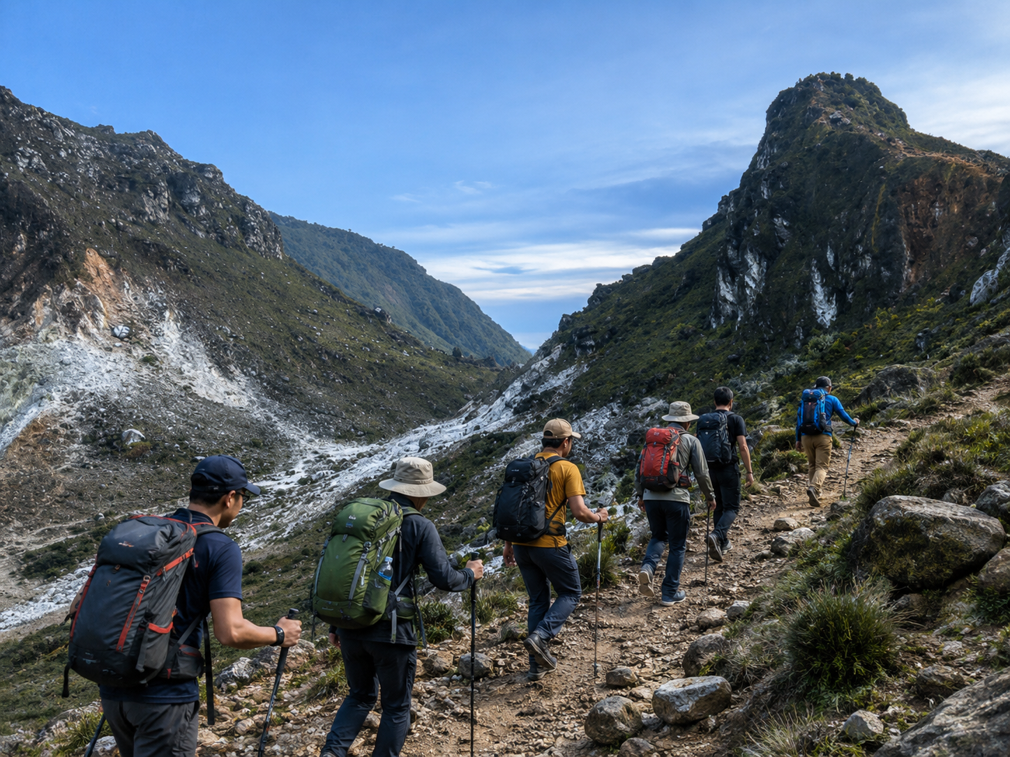 Volcano landscape tour in Berastagi with cool mountain air and volcanic terrain