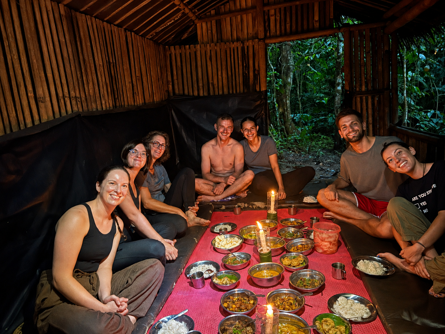 Dinner in the rainforest at Bukit Lawang jungle camp