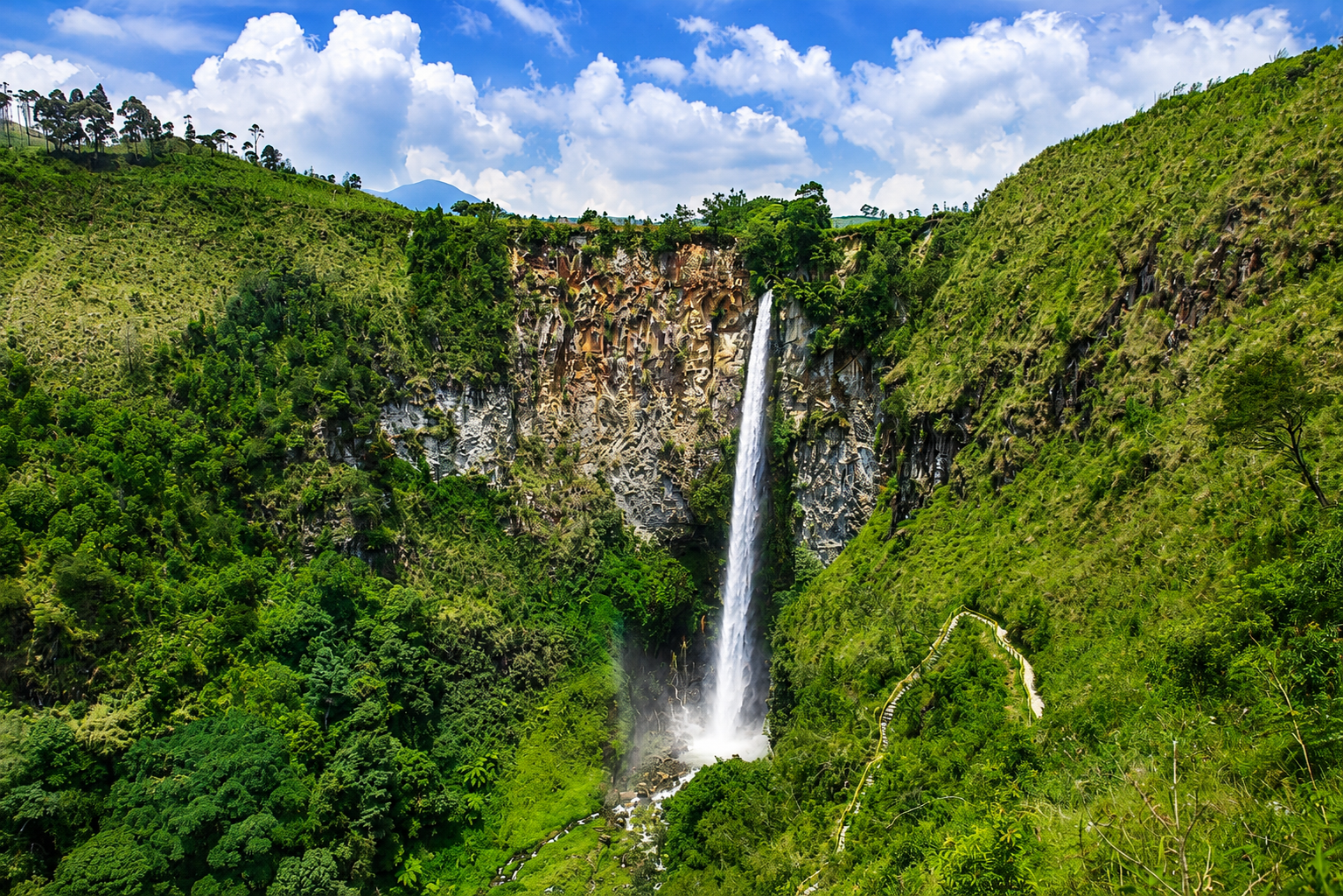 Sipiso-Piso waterfall in the Karo Highlands